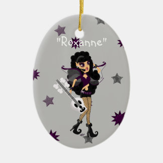 Adorno De Cerámica Faerie gótica con guitarra craneal