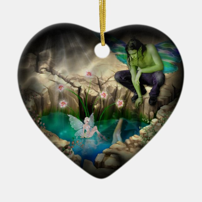 Adorno De Cerámica Faerie in Elven Pond Vignette (Frente)