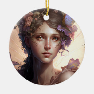 Adorno De Cerámica Fairy Lady Fantasy Art