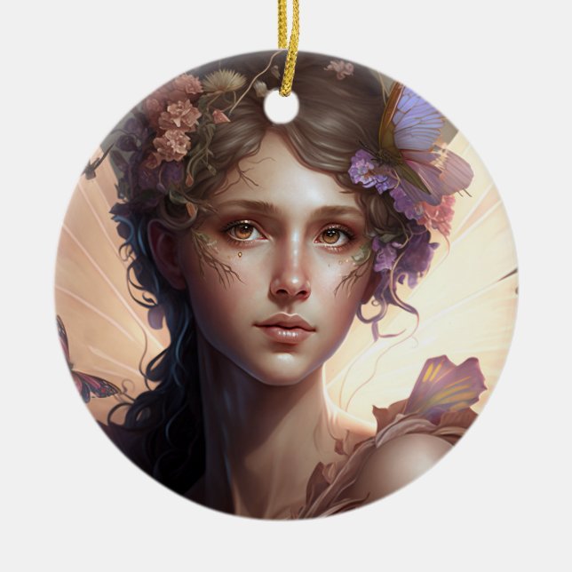 Adorno De Cerámica Fairy Lady Fantasy Art (Frente)