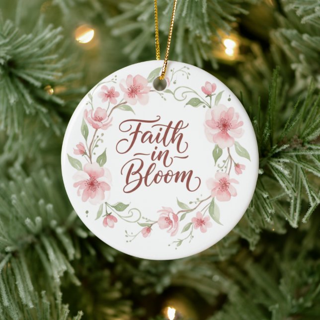 Adorno De Cerámica Faith in Bloom Floral Ornament (Árbol)
