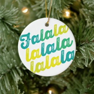 Adorno De Cerámica Falalalala Green Ombre Bold Navidades de fotografí