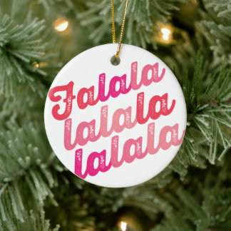 Adorno De Cerámica Falalalala Ombre Rosa Negrita Navidades de fotogra