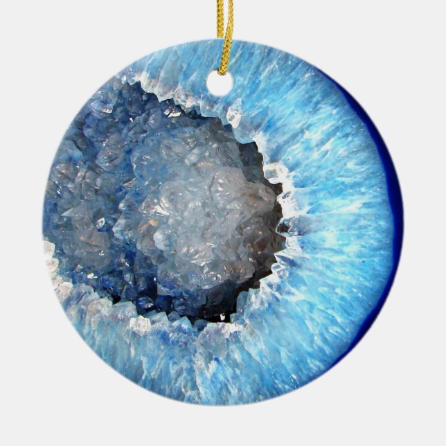 Adorno De Cerámica Falln Geode cristalino azul (Frente)