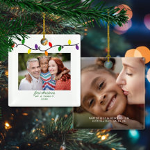 Familia adoptiva primera foto de Navidad