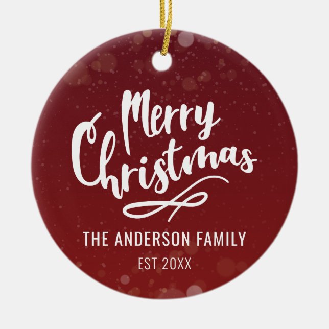Adorno De Cerámica Familia Año Navidades personalizados modernos (Frente)