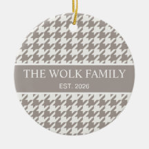 Familia Bark Greige Houndstooth