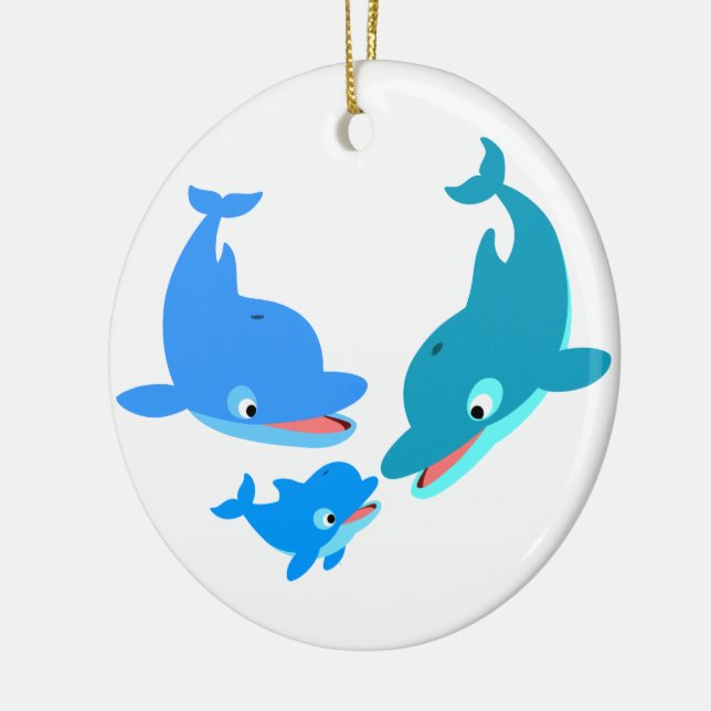 Adorno De Cerámica Familia Cute Personalizado Dolphin (Izquierda)