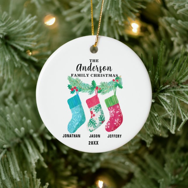Adorno De Cerámica Familia de 3 Navidades con personalidad (Árbol)