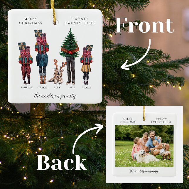 Adorno De Cerámica Familia de acuarelas Navidades de fotografía uno (Subido por el creador)