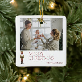 Adorno De Cerámica Familia de fotos Merry Christmas 2
