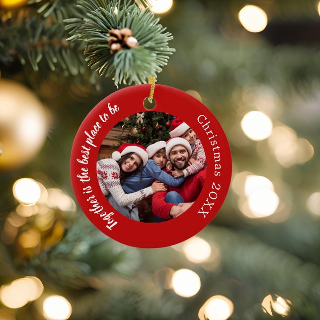 Adorno De Cerámica Familia de fotos rojas citando juntos a Navidades (Subido por el creador)