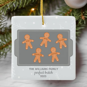 Adorno De Cerámica Familia de Galletas de Jengibre Personalizadas