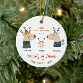 Adorno De Cerámica Familia de la Primera Navidad