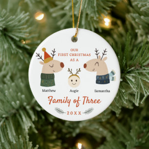 Adorno De Cerámica Familia de la Primera Navidad