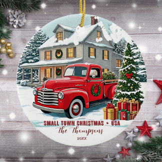 Adorno De Cerámica Familia de los Estados Unidos para los Navidades d