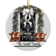 Familia de navidades de 4 vacas ornamentas de High