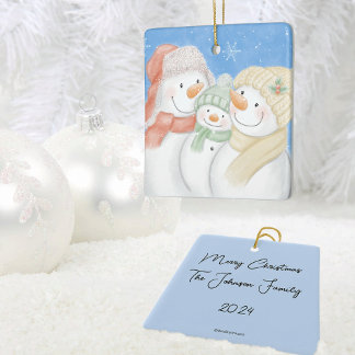 Adorno De Cerámica Familia de Nieve Cuta