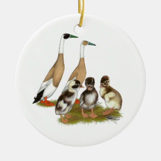 Adorno De Cerámica Familia de patos corredores plumados