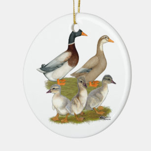 Adorno De Cerámica Familia de patos de Sajonia