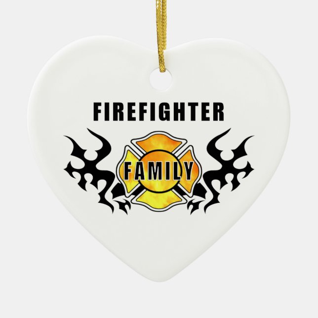 Adorno De Cerámica Familia del bombero (Frente)