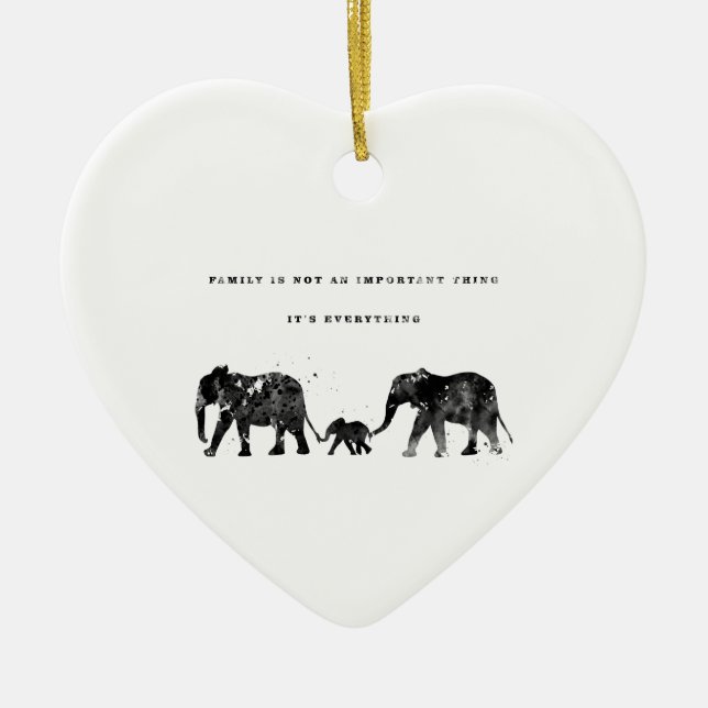 Adorno De Cerámica Familia del elefante (Frente)