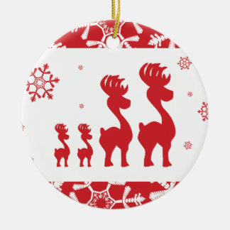 Adorno De Cerámica Familia del reno del navidad