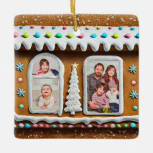 Adorno De Cerámica Familia en la casa de los Navidades Gingerbread Fo