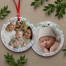 Familia Estética de Tres Primeras Navidades Foto