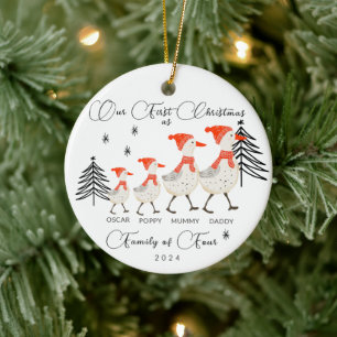 Adorno De Cerámica Familia Geesa Cuta de Cuatro Primeras Navidades