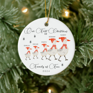 Adorno De Cerámica Familia Geesa Cuta de la Primera Navidad