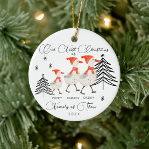 Adorno De Cerámica Familia Geesa Cuta de la Primera Navidad