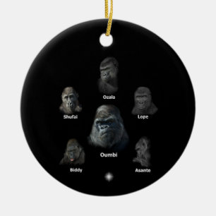 Adorno De Cerámica Familia Gorilla