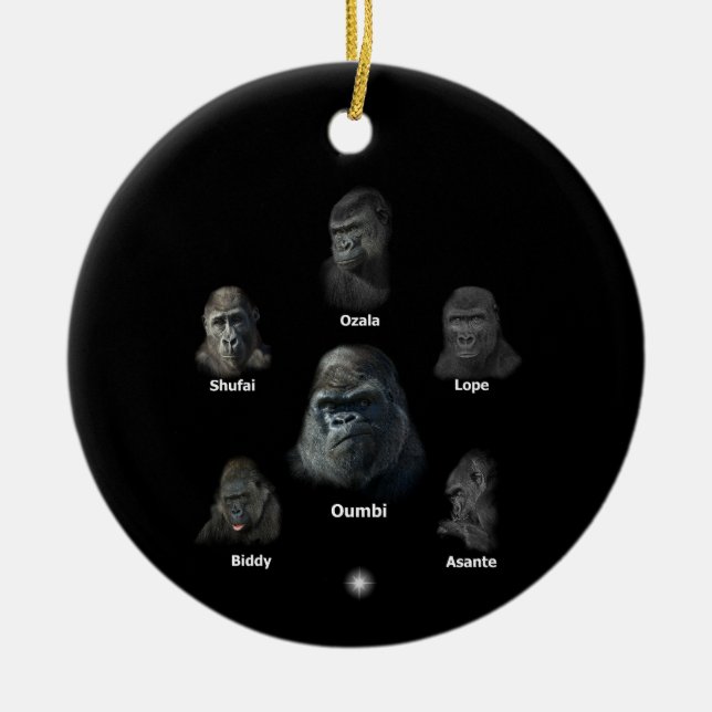 Adorno De Cerámica Familia Gorilla (Frente)