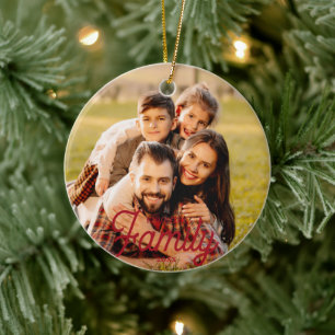 Adorno De Cerámica Familia Moderna 2 Nombre De Foto Personalizado Col