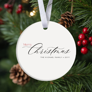 Adorno De Cerámica Familia Moderna Minimalista de Cuatro Foto Navidad