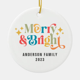 Adorno De Cerámica Familia moderna mora y brillante retro colorida