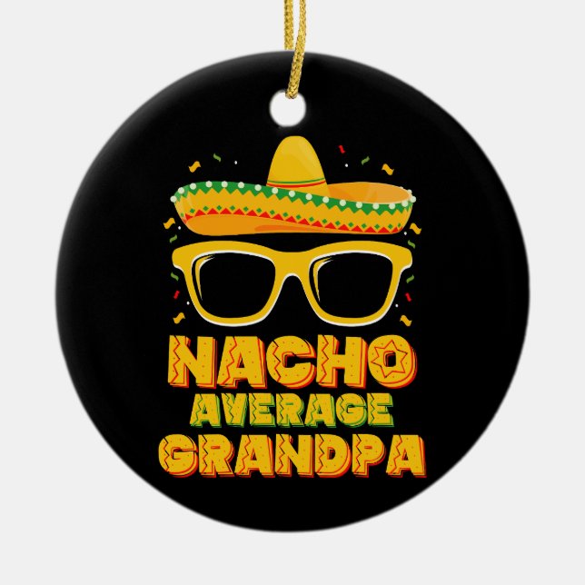 Adorno De Cerámica Familia Nacho Promedio Abuelo Cinco De Mayo (Frente)