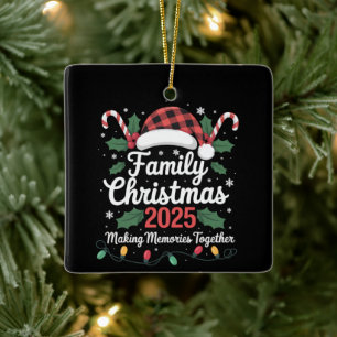 Adorno De Cerámica Familia Navidad 2025 Equipo Grupo Familiar Combina