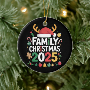 Adorno De Cerámica Familia Navidad 2025 Equipo Grupo Familiar Combina