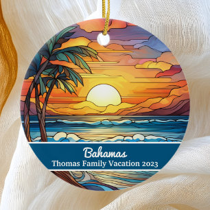Adorno De Cerámica Familia personalizado Bahamas Vacaciones Faux Stai