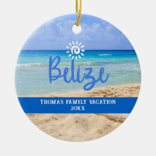 Adorno De Cerámica Familia personalizado Belice Navidades de vacacion