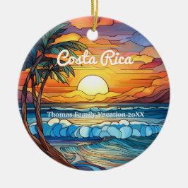 Adorno De Cerámica Familia personalizado Costa Rica Viaje Faux Staine