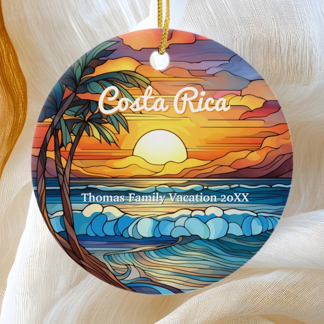 Adorno De Cerámica Familia personalizado Costa Rica Viaje Faux Staine (Subido por el creador)