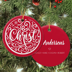 Adorno De Cerámica Familia personalizado Cristo Navidades festividad