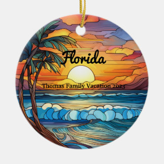 Adorno De Cerámica Familia personalizado Florida Viaje Faux Stainass