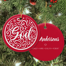 Adorno De Cerámica Familia personalizado Navidades de Dios festividad