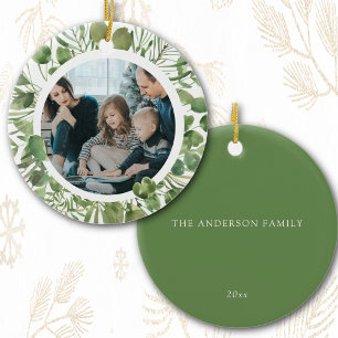 Adorno De Cerámica Familia personalizado Navidades de fotografía Euca