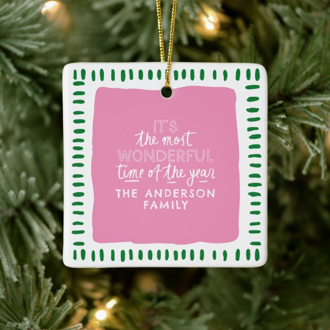 Adorno De Cerámica Familia personalizado Nombre Navidades modernos de (Árbol)
