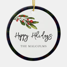 Adorno De Cerámica Familia Rusa Plaid Photo Classic Tartán